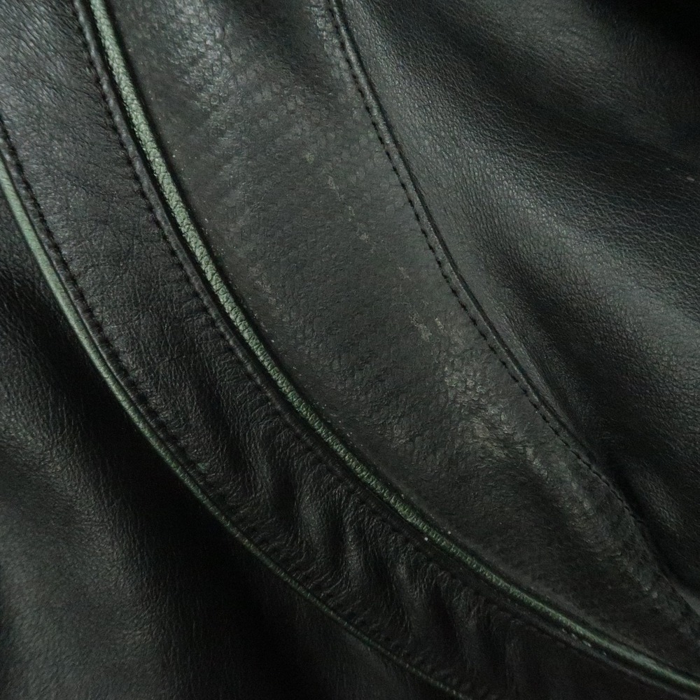 Harley Davidson Jacket Mens Medium Black Leather Bar Shield Quilt Lined Biker - Picture 13 of 15